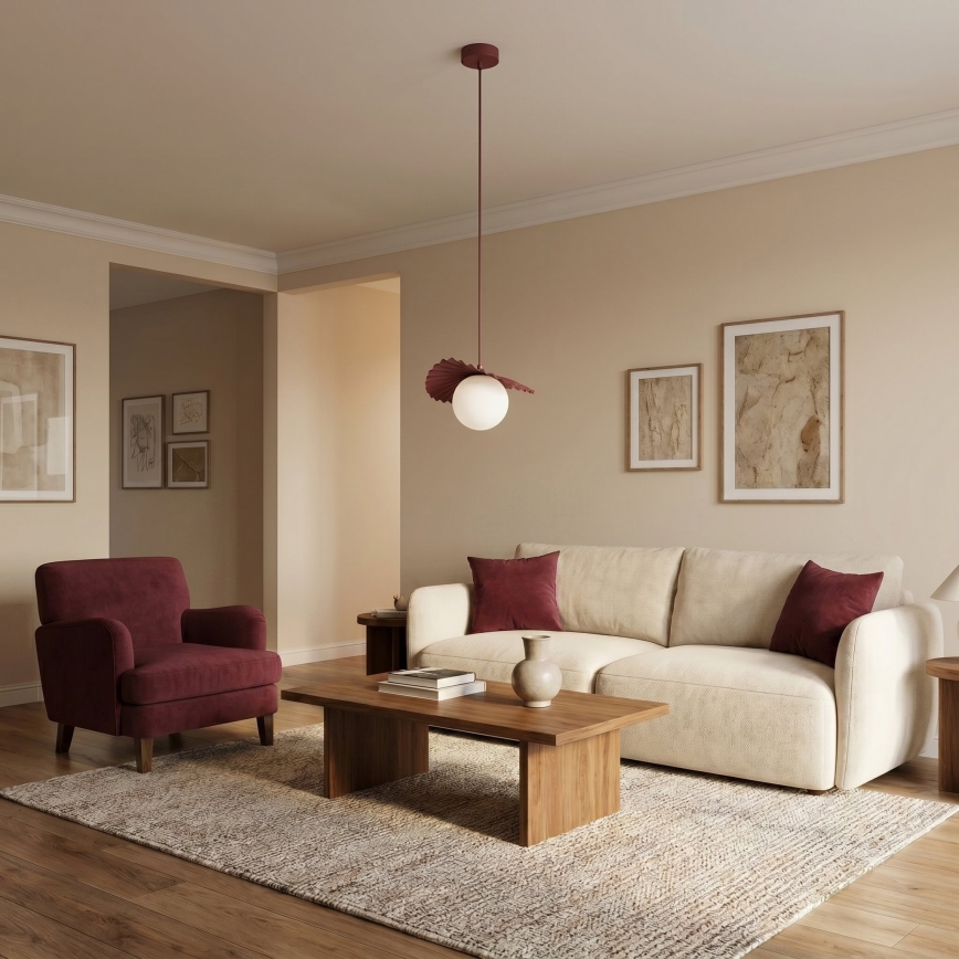 Závesný luster na lanku FLORA 1xG9/8W/230V červený