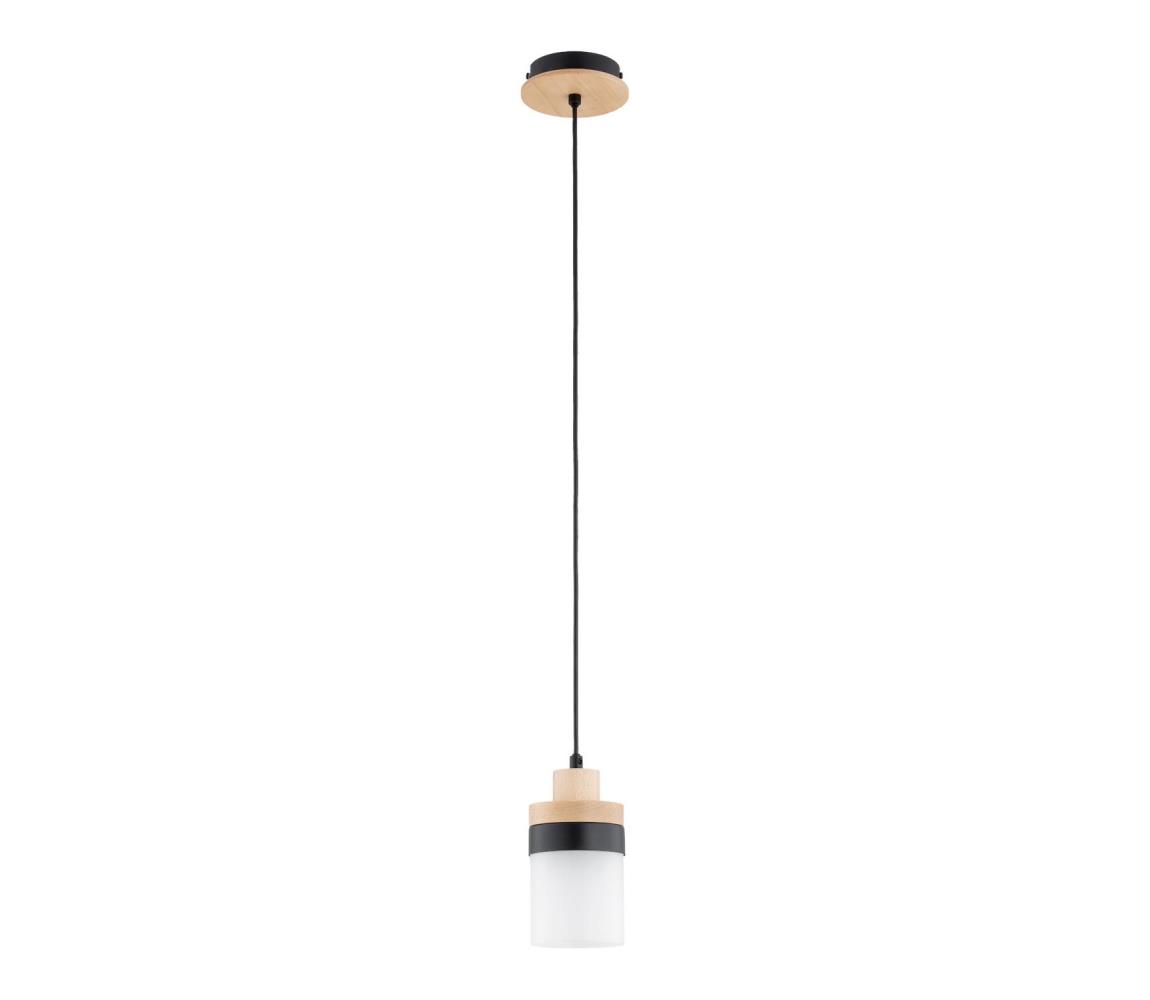 Závesný luster na lanku FRONY 1xE27/15W/230V čierna/béžová 61623