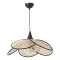 Závesný luster na lanku FUME 1xE27/40W/230V, priemer 45 cm, čierna/béžová