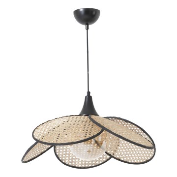 Závesný luster na lanku FUME 1xE27/40W/230V, priemer 45 cm, čierna/béžová