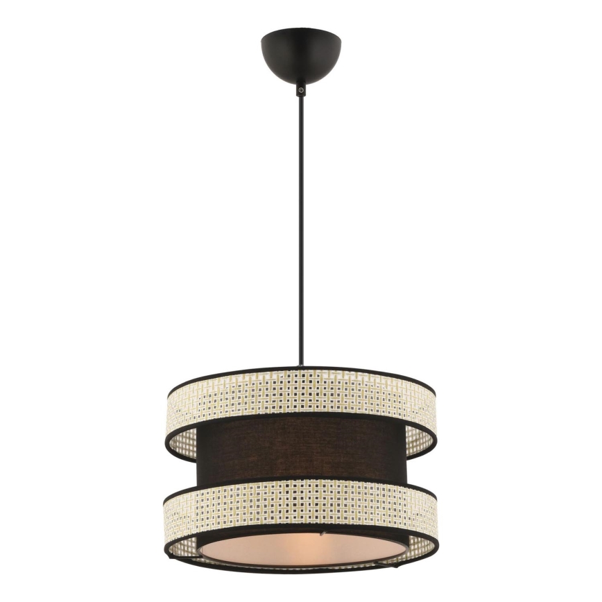 Závesný luster na lanku HALO 1xE27/60W/230V čierna/krémová