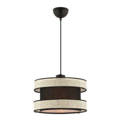 Závesný luster na lanku HALO 1xE27/60W/230V čierna/krémová