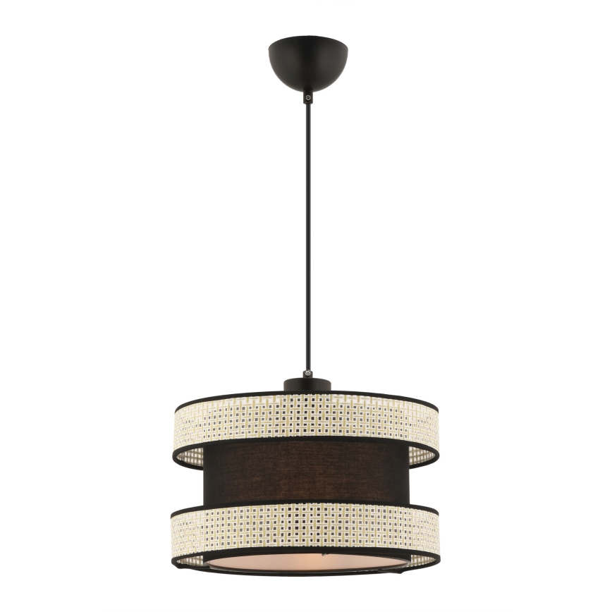 Závesný luster na lanku HALO 1xE27/60W/230V čierna/krémová