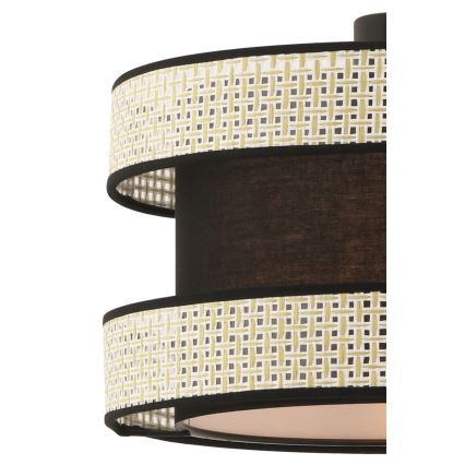 Závesný luster na lanku HALO 1xE27/60W/230V čierna/krémová