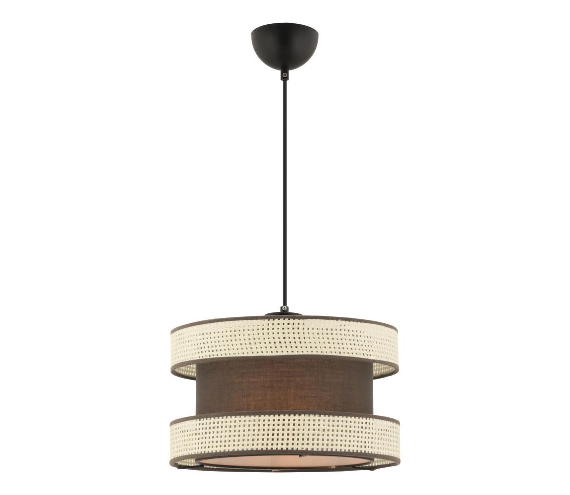 Závesný luster na lanku HALO 1xE27/60W/230V hnedá/krémová 390FLH2463