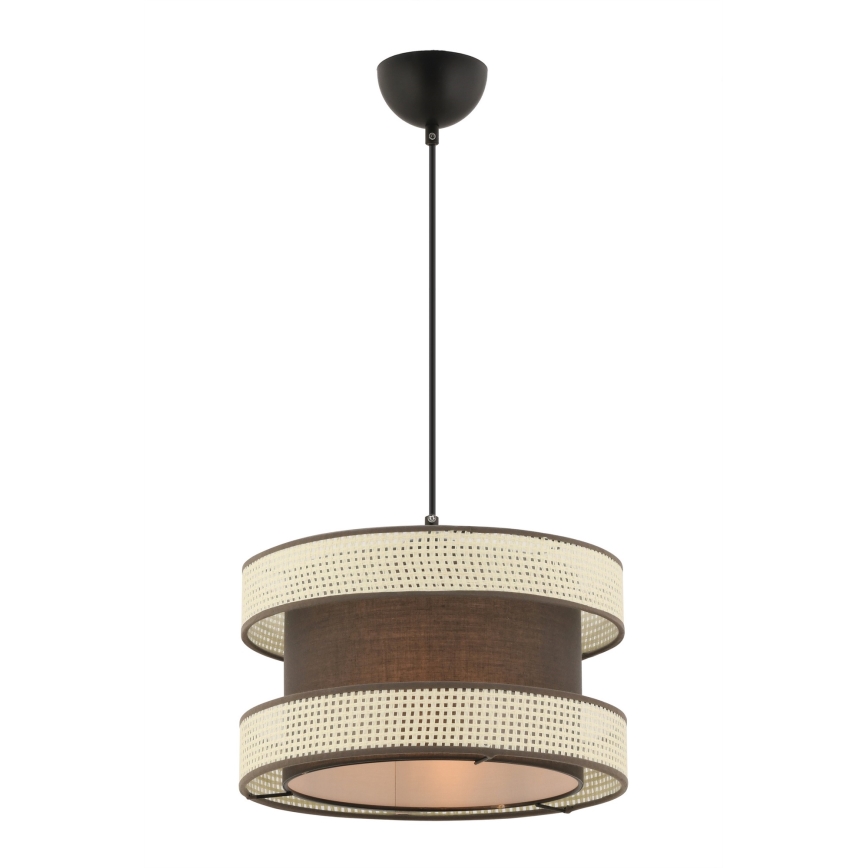 Závesný luster na lanku HALO 1xE27/60W/230V hnedá/krémová