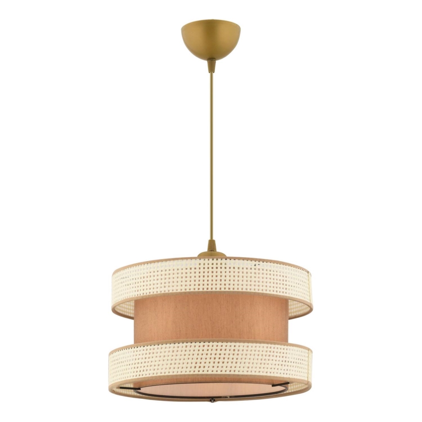 Závesný luster na lanku HALO 1xE27/60W/230V hnedá/krémová