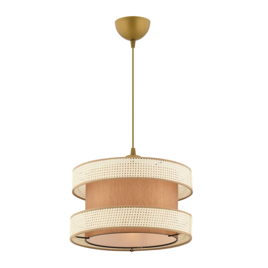 Závesný luster na lanku HALO 1xE27/60W/230V hnedá/krémová