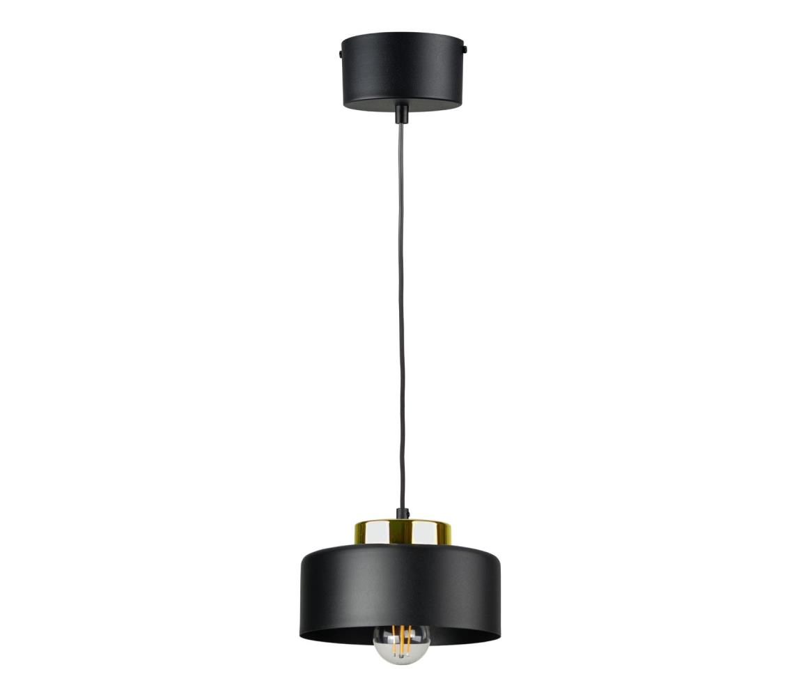 Keter Lighting Závesný luster na lanku IGNIA 1xE27/60W/230V čierna/zlatá 3396