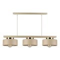Závesný luster na lanku IGNIA 3xE27/60W/230V béžovo-šedý
