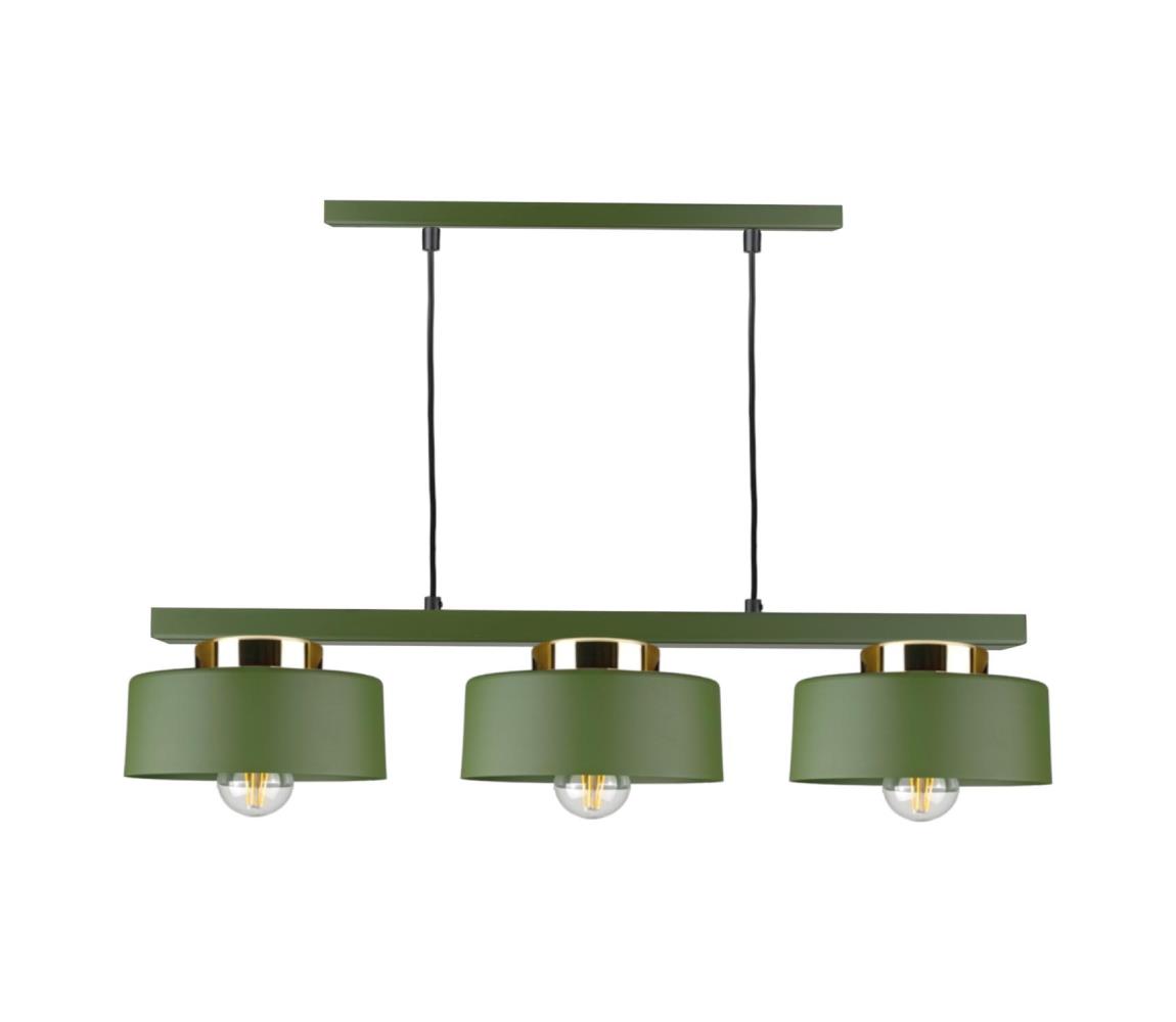 Keter Lighting Závesný luster na lanku IGNIA 3xE27/60W/230V zelená/zlatá 3387