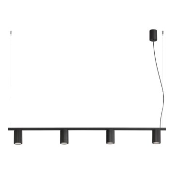 Závesný luster na lanku KARBON 4xGU10/10W/230V čierny