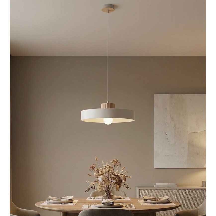 Závesný luster na lanku KIVI 1xE27/15W/230V biely
