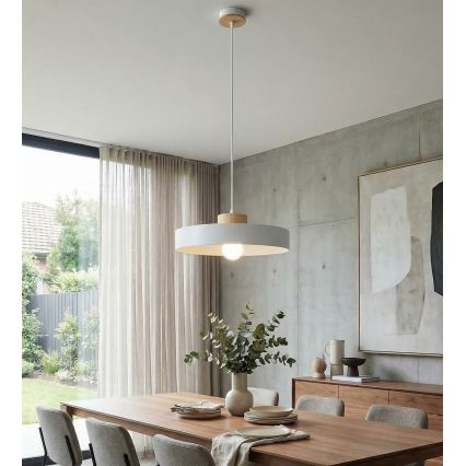 Závesný luster na lanku KIVI 1xE27/15W/230V biely