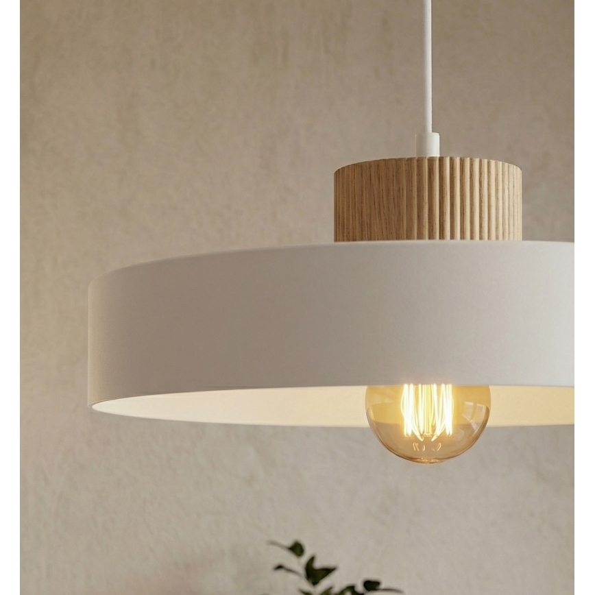 Závesný luster na lanku KIVI 1xE27/15W/230V biely