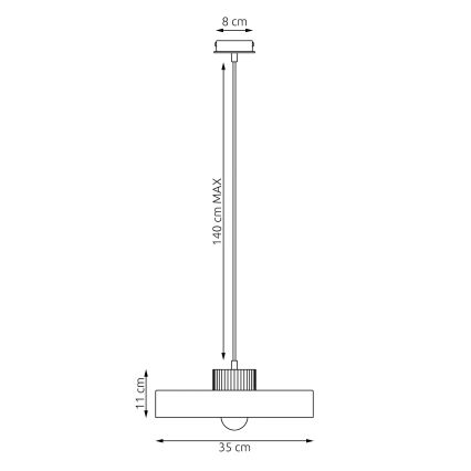 Závesný luster na lanku KIVI 1xE27/15W/230V biely