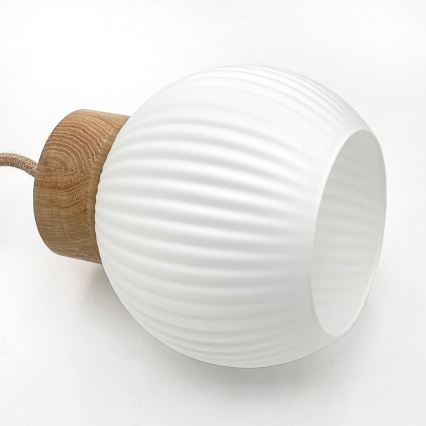Závesný luster na lanku LOOMIS 3xE27/15W/230V 83 cm béžová/dub