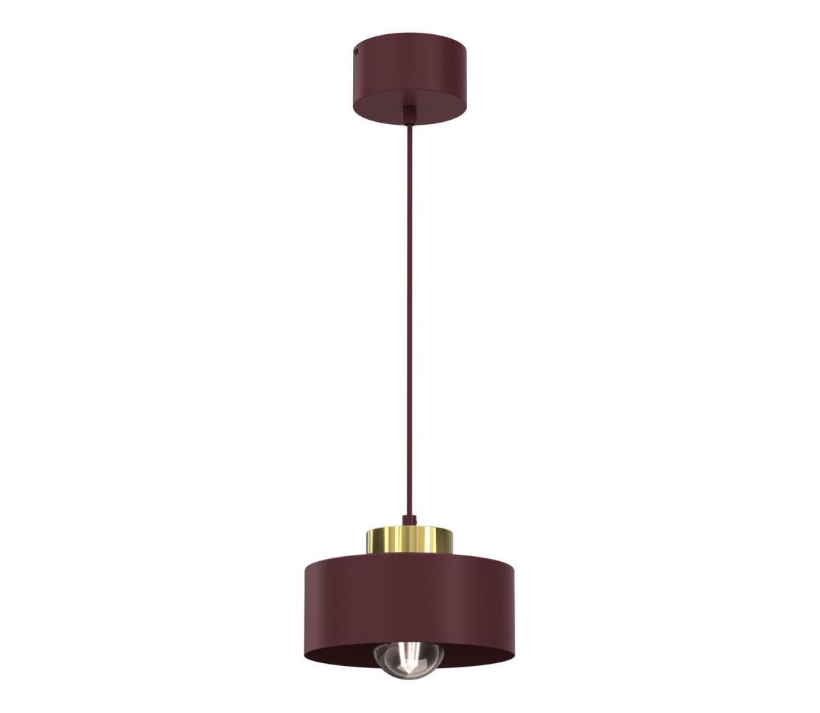 Závesný luster na lanku MARTI 1xE27/15W/230V bordó/zlatá 9701A
