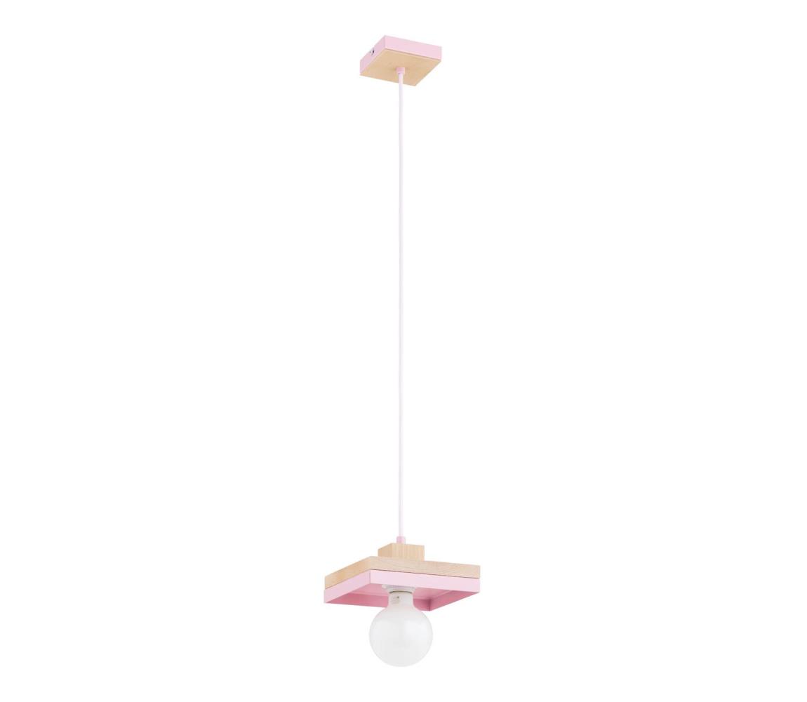 Závesný luster na lanku MIKO 1xE27/15W/230V ružová/béžová 61592