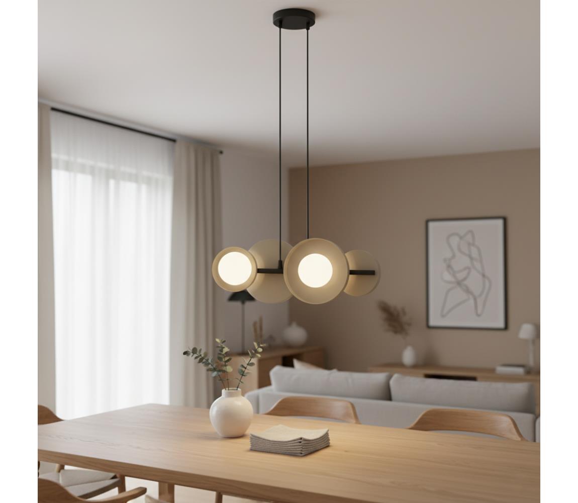 EMIBIG Závesný luster na lanku MODEL 4xG9/8W/230V béžový 1488/4