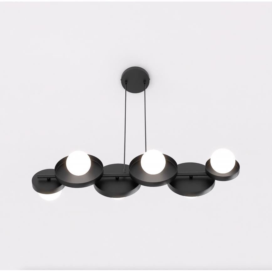 Závesný luster na lanku MODEL 6xG9/8W/230V, čierny