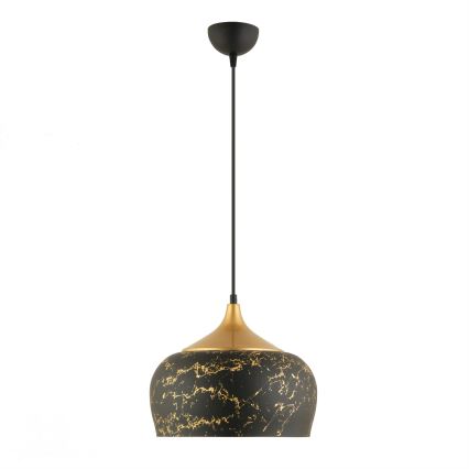 Závesný luster na lanku MONZA 1xE27/40W/230V pr. 30 cm čierna/bronzová