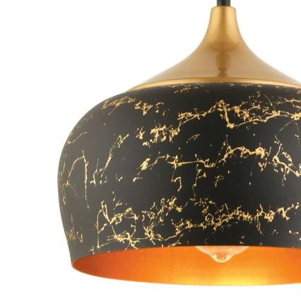 Závesný luster na lanku MONZA 1xE27/40W/230V pr. 30 cm čierna/bronzová