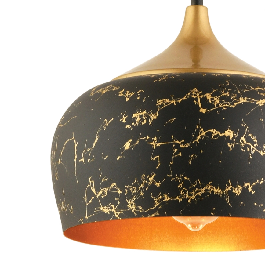 Závesný luster na lanku MONZA 1xE27/40W/230V pr. 30 cm čierna/bronzová