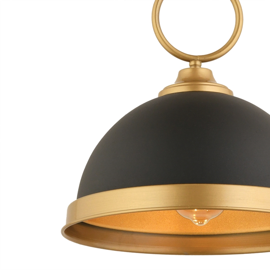 Závesný luster na lanku MONZA 1xE27/40W/230V, pr. 30 cm, čierna/bronzová