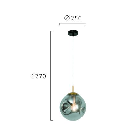 Závesný luster na lanku OSCAR 1xE27/40W/230V dymovo-čierna