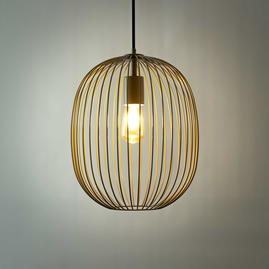 Závesný luster na lanku OVELLA 1xE27/15W/230V pr. 34 cm béžový