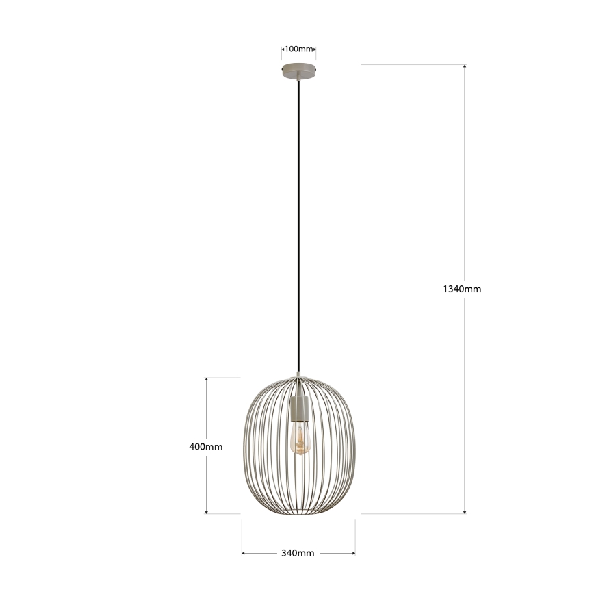 Závesný luster na lanku OVELLA 1xE27/15W/230V pr. 34 cm béžový