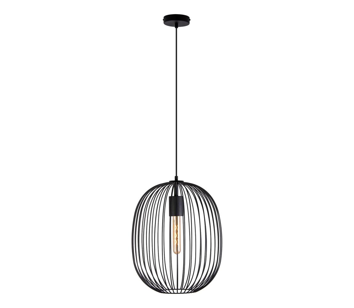 Závesný luster na lanku OVELLA 1xE27/15W/230V pr. 34 cm čierny W-KM 1368/1 BK-B