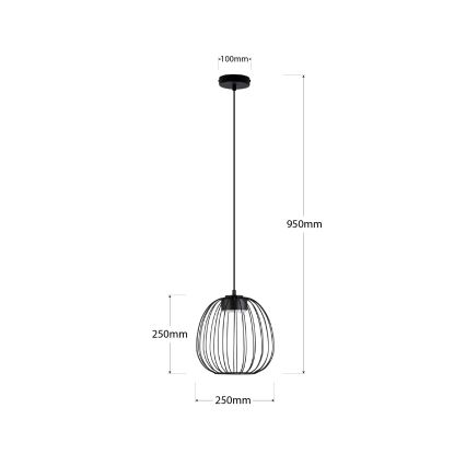 Závesný luster na lanku OVELLA 1xGX53/10W/230V priemer 25 cm čierny