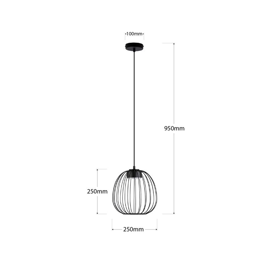 Závesný luster na lanku OVELLA 1xGX53/10W/230V priemer 25 cm čierny