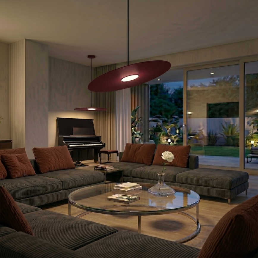 Závesný luster na lanku PIATTO 1xGX53/15W/230V pr. 55 cm vínová