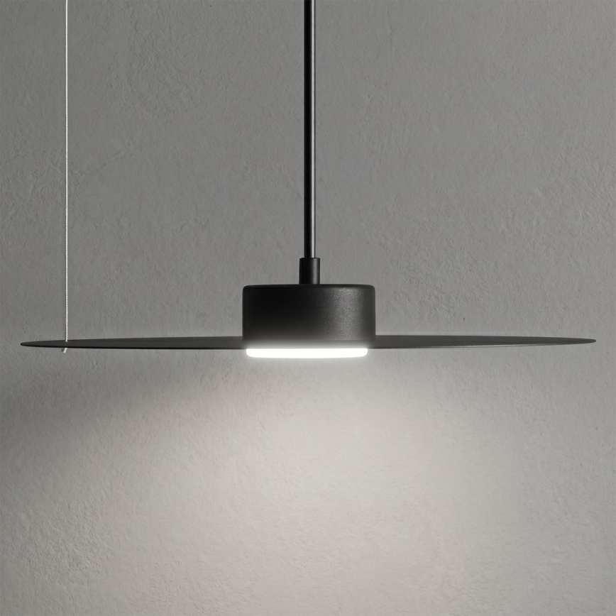 Závesný luster na lanku PIATTO 1xGX53/15W/230V, priemer 35 cm, čierny