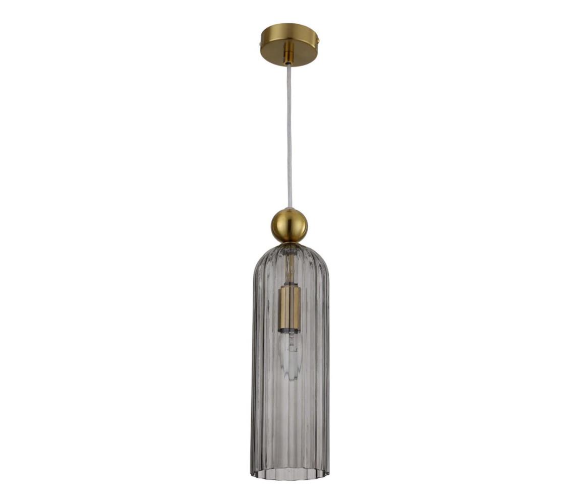 Light Prestige Závesný luster na lanku PIEGA 1xE14/40W/230V mosadz/zadymená čierna LP-939/1P smoked