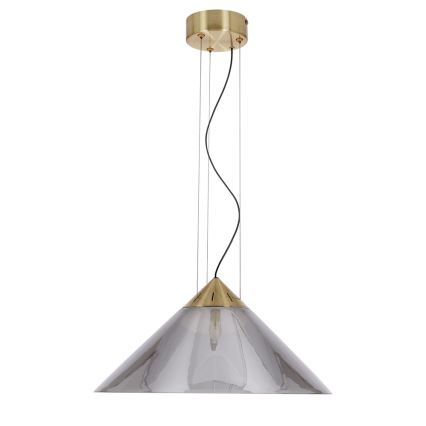Závesný luster na lanku PRESTO 1xGX53/10W/230V pr. 42 cm zlatá/dymová šedá