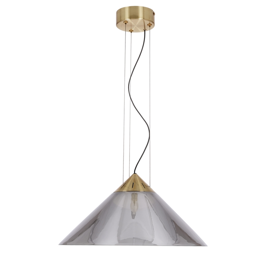 Závesný luster na lanku PRESTO 1xGX53/10W/230V pr. 42 cm zlatá/dymová šedá