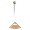 Závesný luster na lanku PRESTO 1xGX53/10W/230V pr. 42 cm zlatá/dymovo-béžová