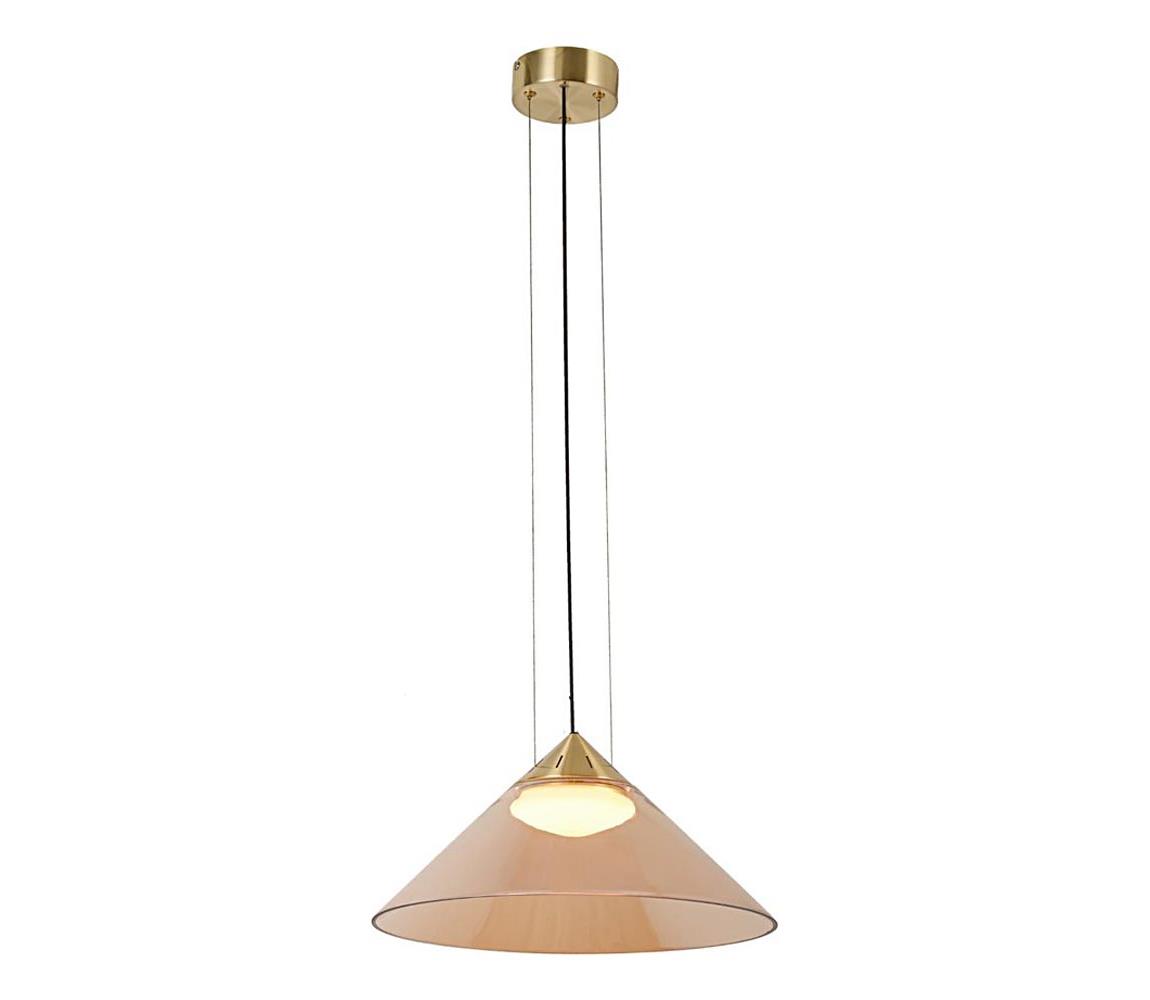 Závesný luster na lanku PRESTO 1xGX53/10W/230V pr. 42 cm zlatá/dymovo-béžová 31-51042