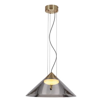 Závesný luster na lanku PRESTO 1xGX53/10W/230V, priemer 34 cm, zlatý/dymovo-šedý