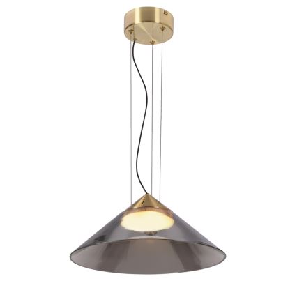 Závesný luster na lanku PRESTO 1xGX53/10W/230V, priemer 34 cm, zlatý/dymovo-šedý