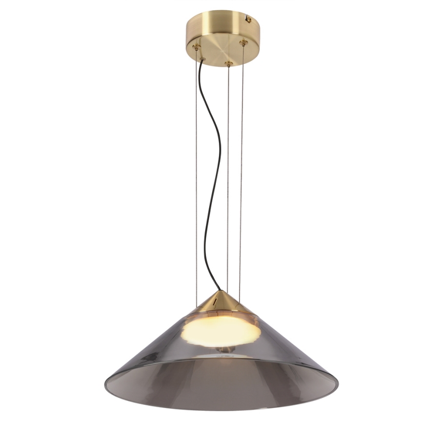 Závesný luster na lanku PRESTO 1xGX53/10W/230V, priemer 34 cm, zlatý/dymovo-šedý
