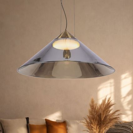 Závesný luster na lanku PRESTO 1xGX53/10W/230V Ø 50 cm zlatá/dymovo-šedá