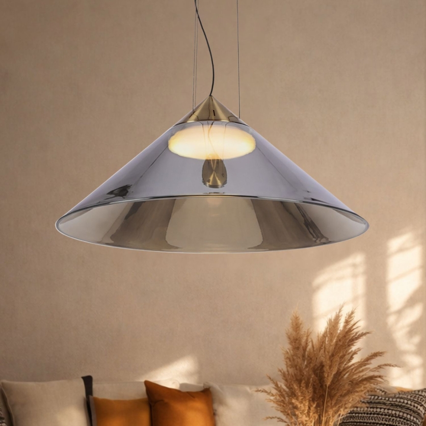 Závesný luster na lanku PRESTO 1xGX53/10W/230V Ø 50 cm zlatá/dymovo-šedá