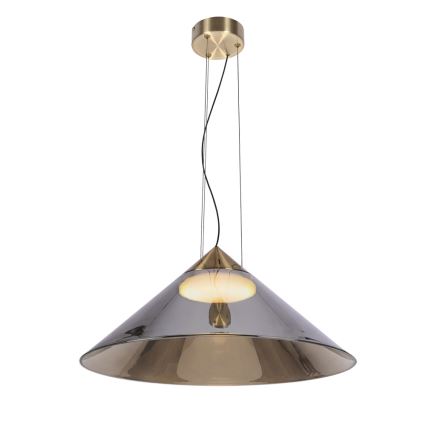 Závesný luster na lanku PRESTO 1xGX53/10W/230V Ø 50 cm zlatá/dymovo-šedá
