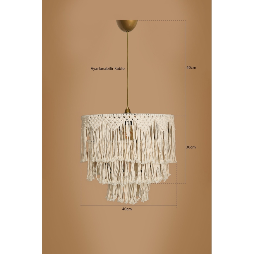 Závesný luster na lanku RIMINI 1xE27/40W/230V krémový