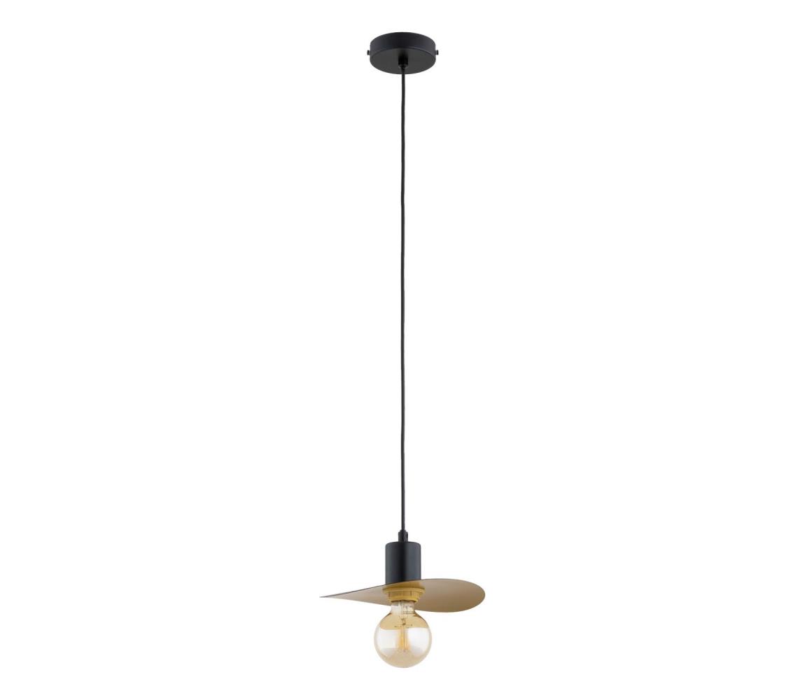 Závesný luster na lanku SAVANA 1xE27/15W/230V, priemer 23 cm, čierna/zlatá 61625